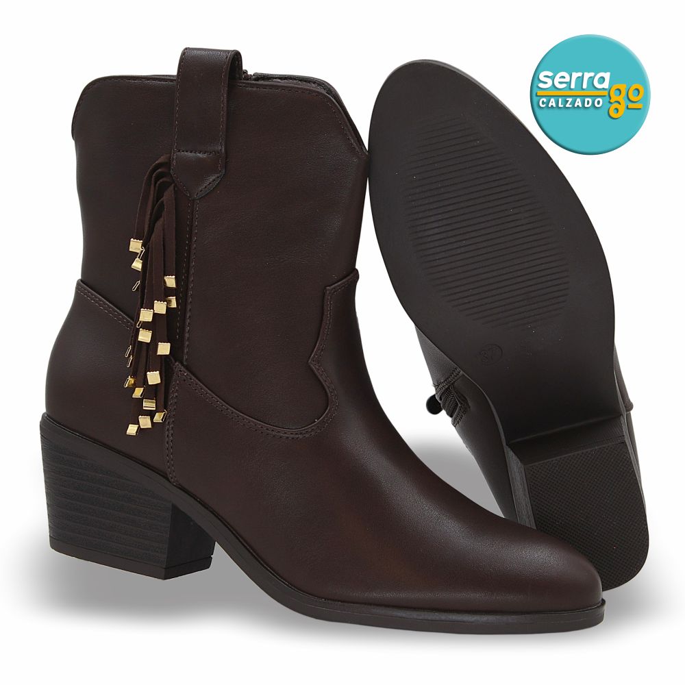 BOTA CAÑA MEDIA DAMA ESTILO JO-13 COLOR CAFÉ
