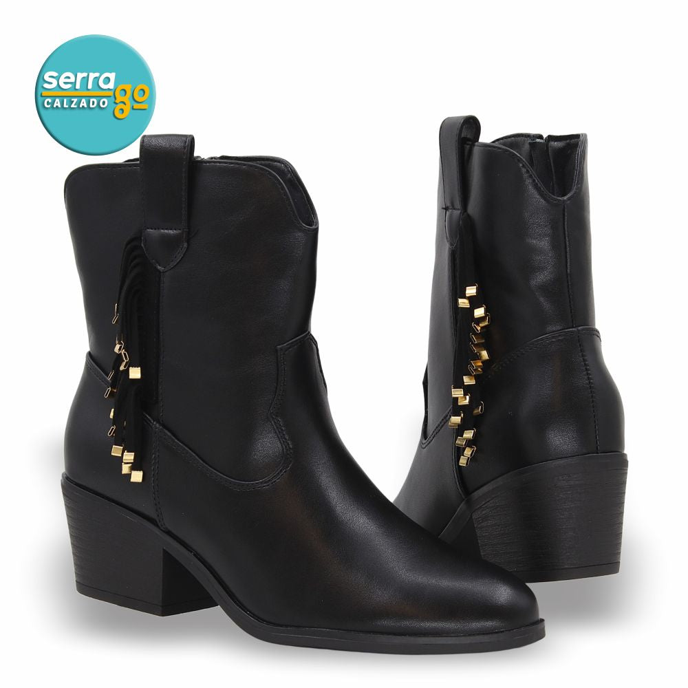 BOTA CAÑA MEDIA DAMA ESTILO JO-13 COLOR NEGRO