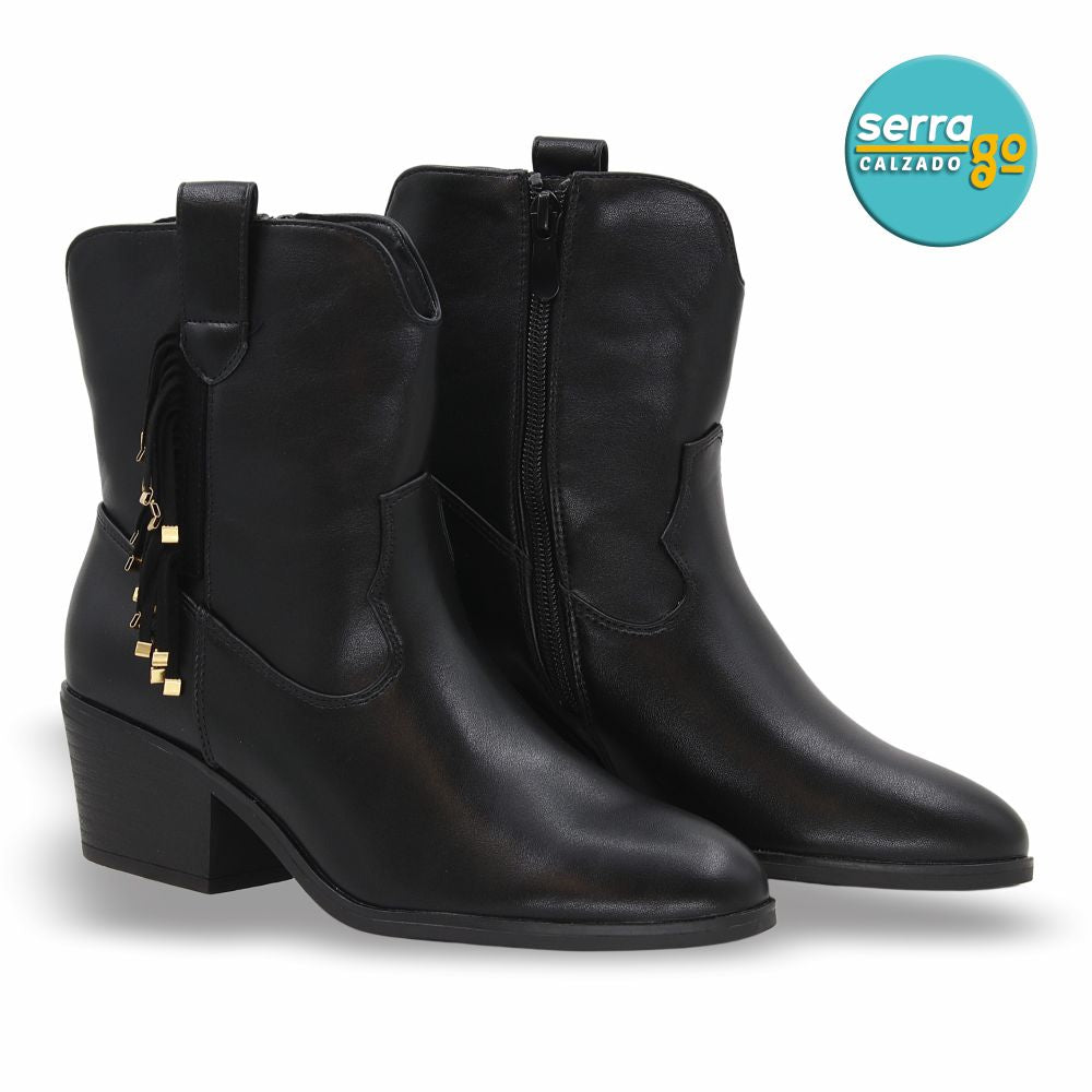 BOTA CAÑA MEDIA DAMA ESTILO JO-13 COLOR NEGRO