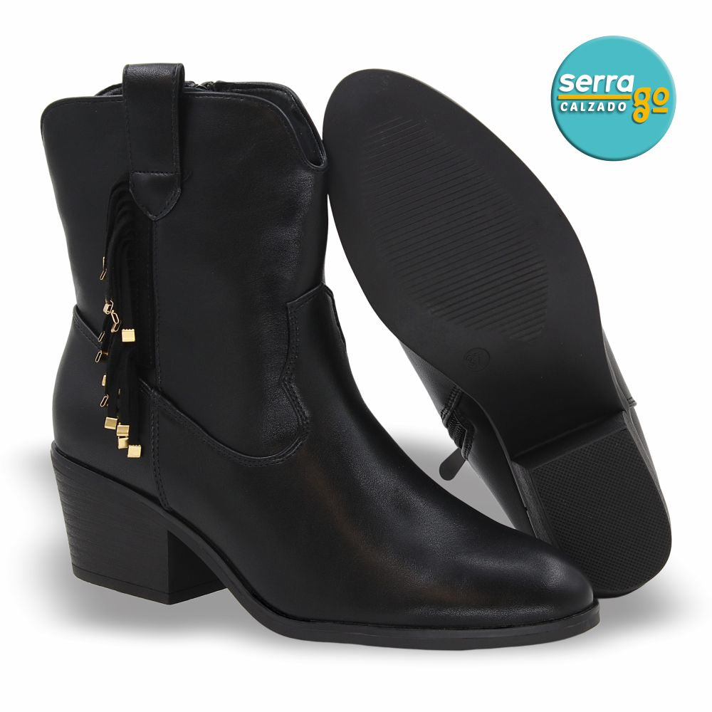 BOTA CAÑA MEDIA DAMA ESTILO JO-13 COLOR NEGRO