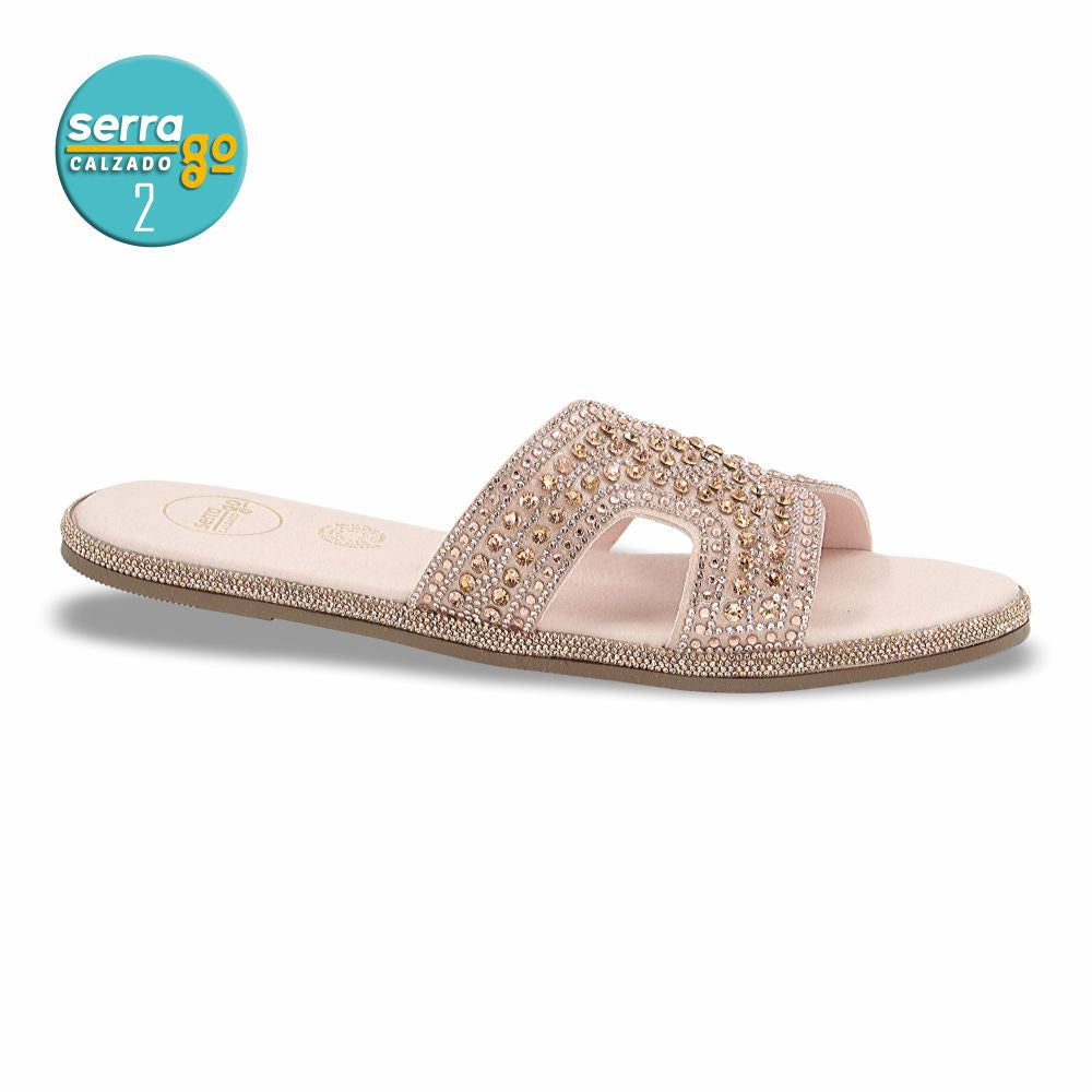 SANDALIA FLAT MOD. H-114 COLOR ORO ROSADO