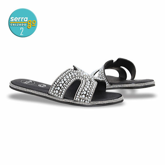 SANDALIA FLAT MOD. H-121 COLOR NEGRO