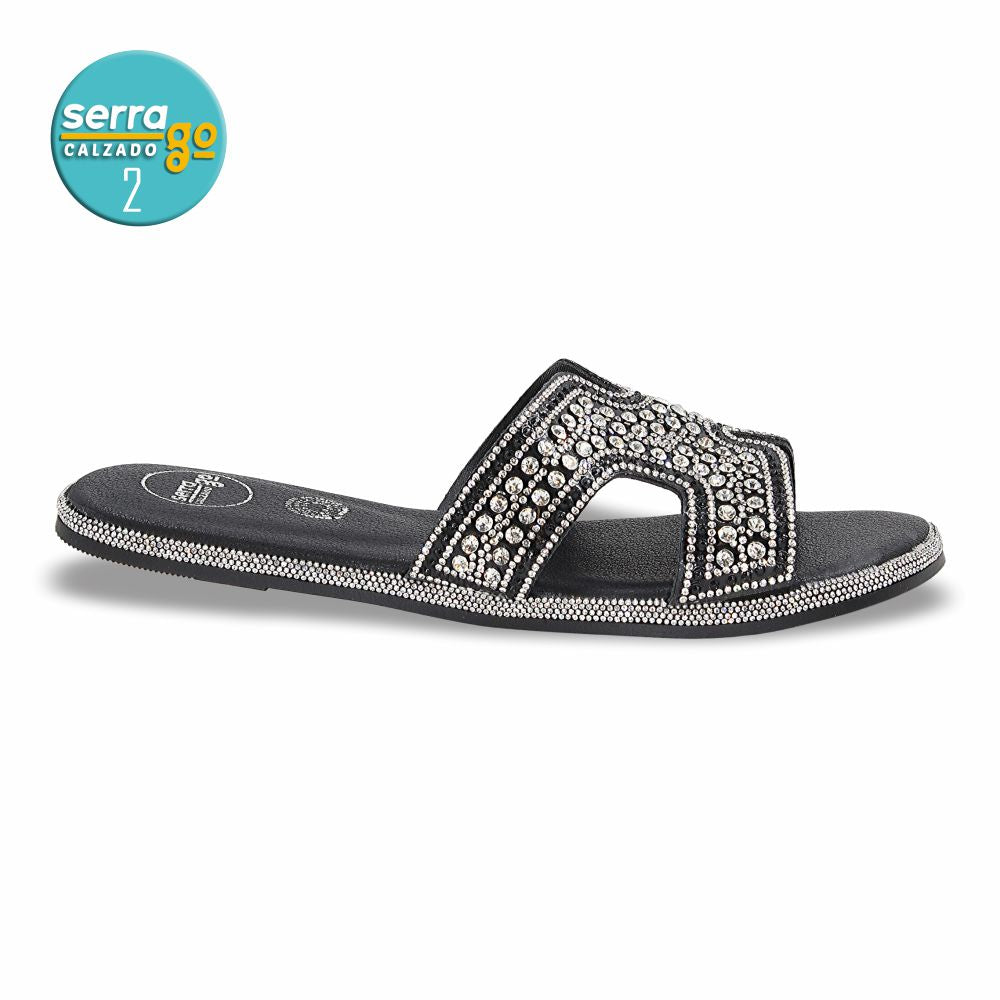 SANDALIA FLAT MOD. H-114 COLOR NEGRO