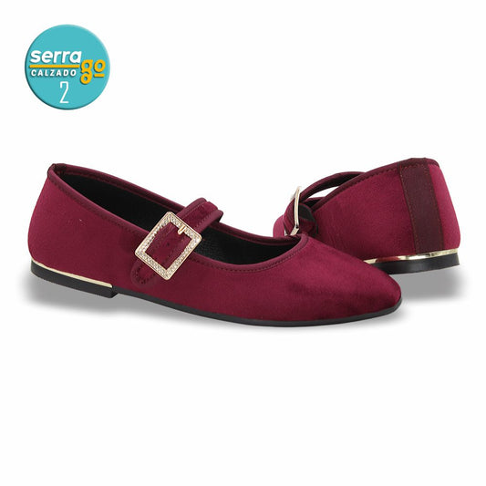 CALZADO FORMAL PARA DAMA TIPO FLAT ESTILO B-821 COLOR VINO