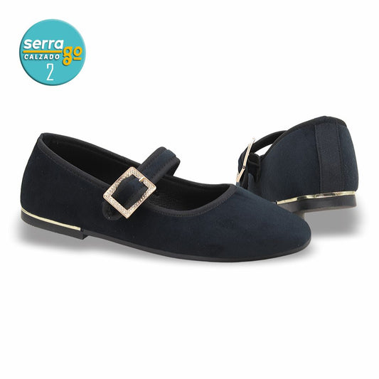 CALZADO FORMAL PARA DAMA TIPO FLAT ESTILO B-821 COLOR NEGRO