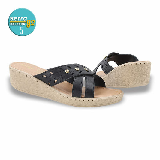 SANDALIA CONFORT DAMA ESTILO 55 COLOR NEGRO