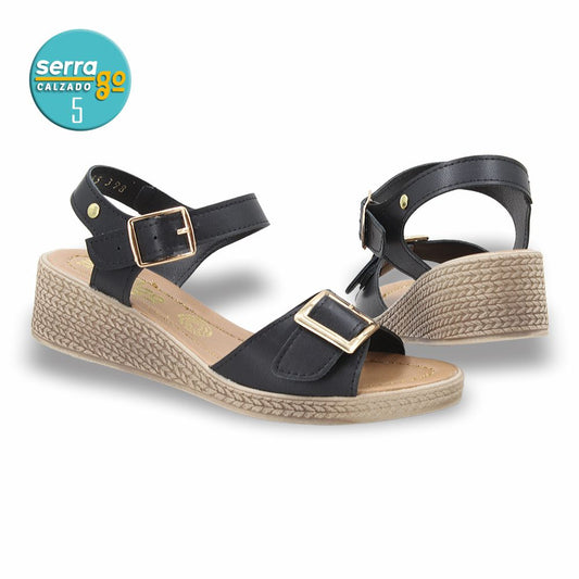 SANDALIA CASUAL DAMA ESTILO 1355 COLOR NEGRO