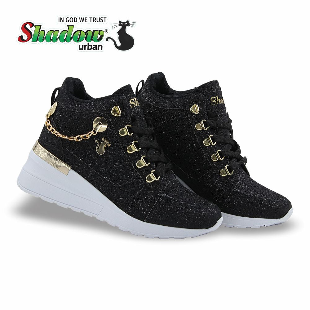 CALZADO URBANO ESTILO 2026 COLOR GLITER NEGRO