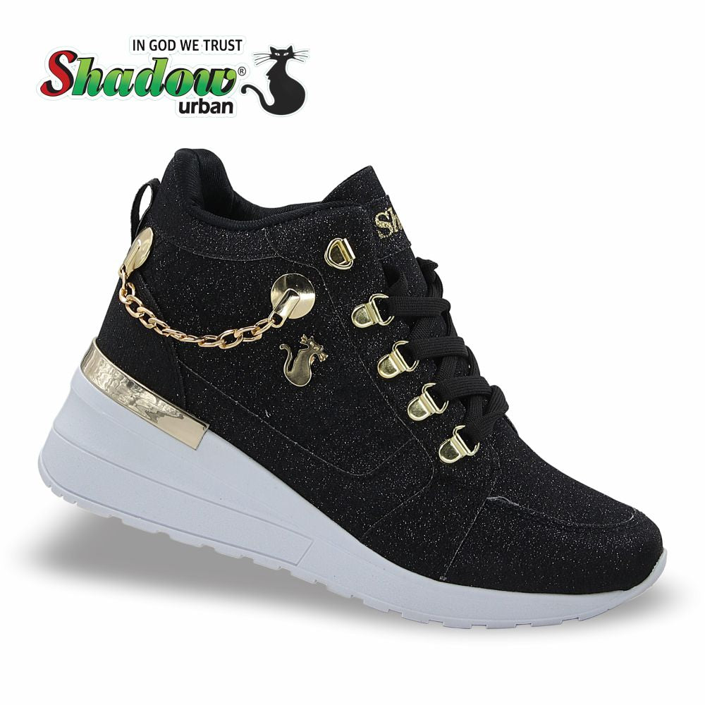CALZADO URBANO ESTILO 2026 COLOR GLITER NEGRO