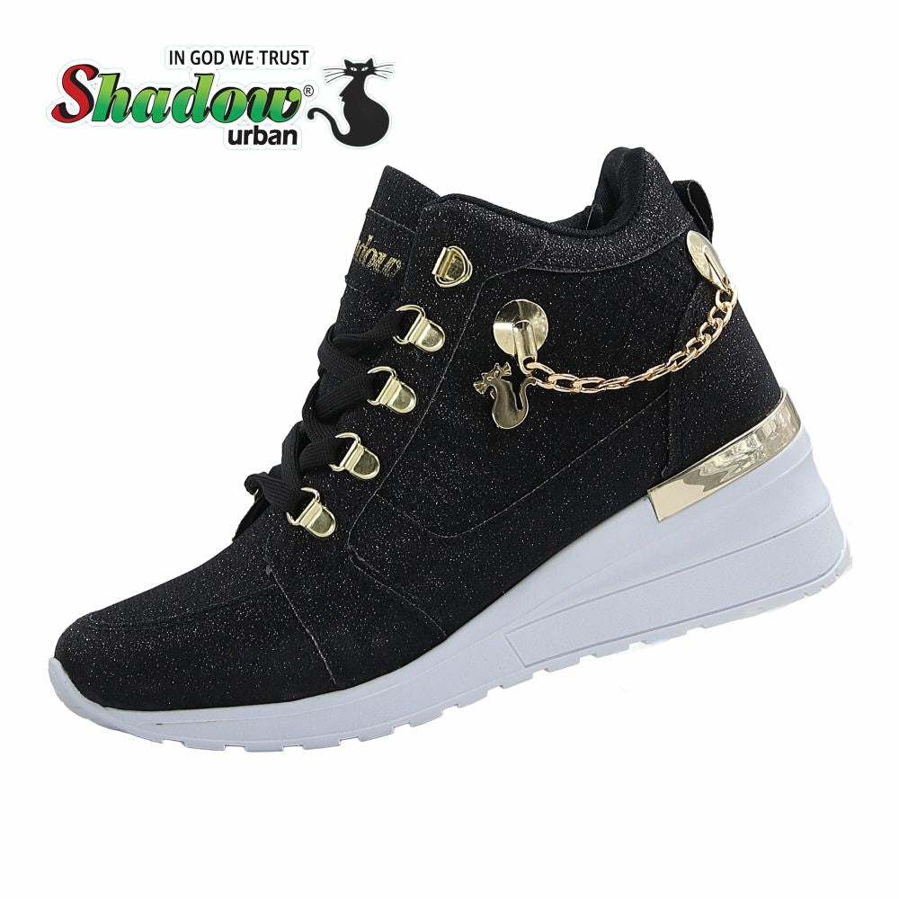 CALZADO URBANO ESTILO 2026 COLOR GLITER NEGRO