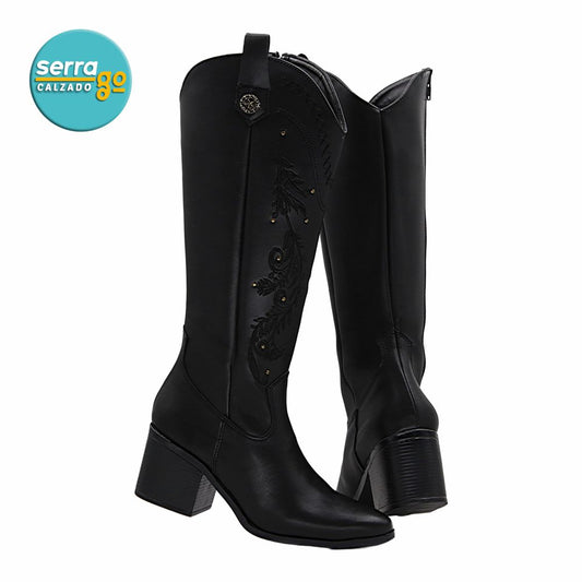 BOTA LARGA DAMA ESTILO MILWAU COLOR NEGRO