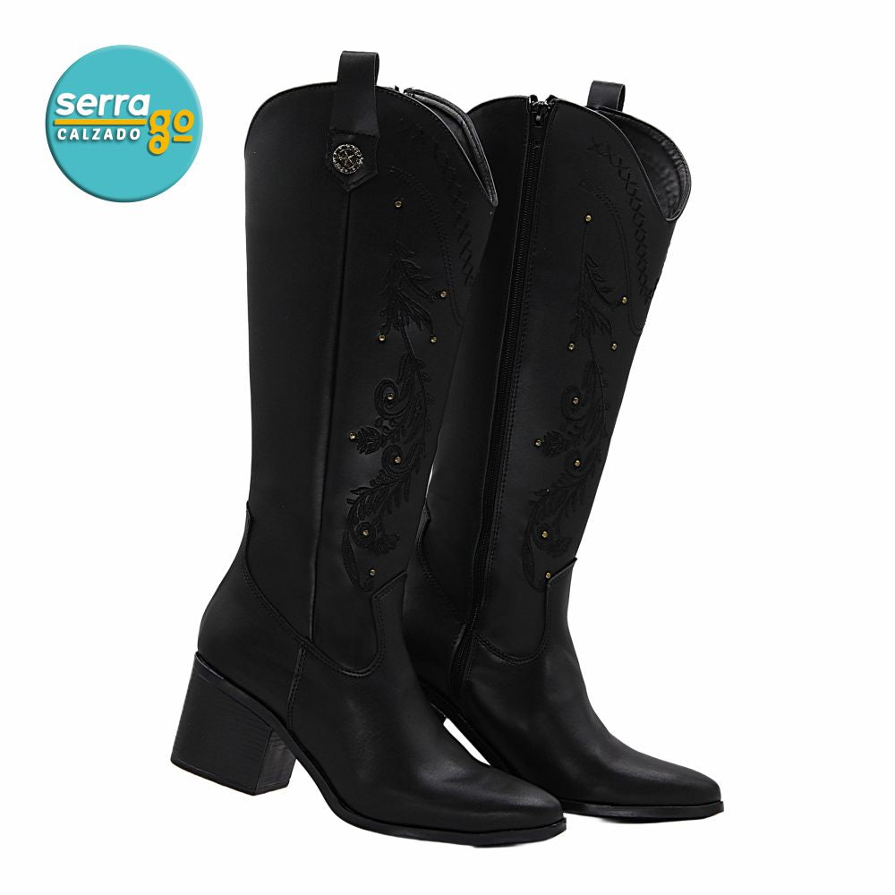 BOTA LARGA DAMA ESTILO MILWAU COLOR NEGRO