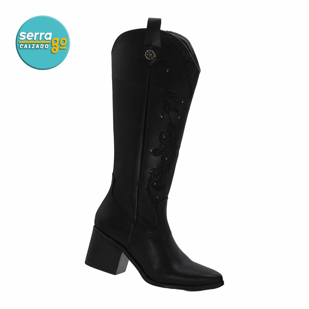 BOTA LARGA DAMA ESTILO MILWAU COLOR NEGRO