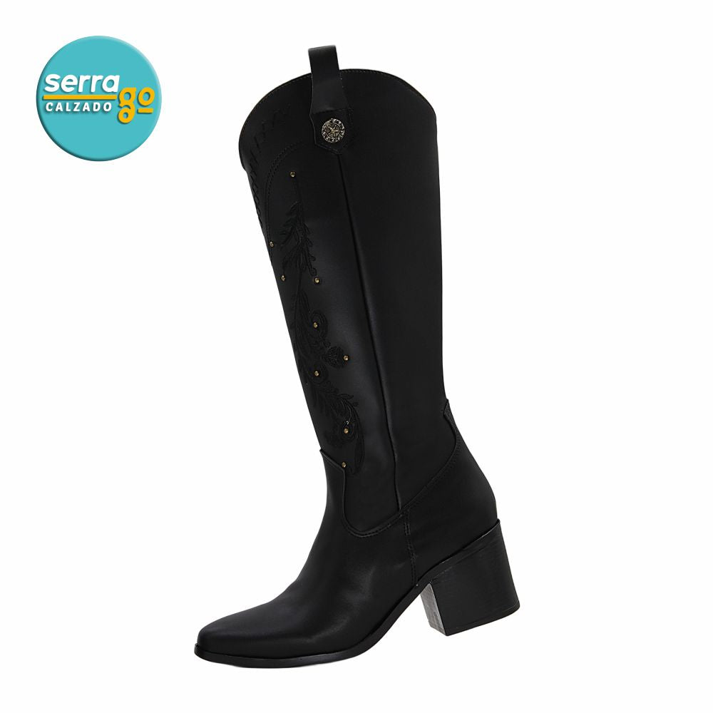BOTA LARGA DAMA ESTILO MILWAU COLOR NEGRO