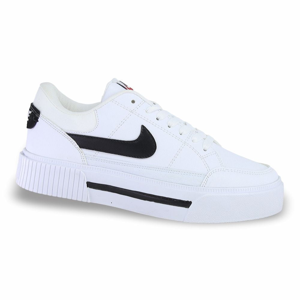 CALZADO URBANO, L20-1, NIKE COURT LEGACY LIFT, ESTILO 540G, COLOR BLANCO NEGRO.