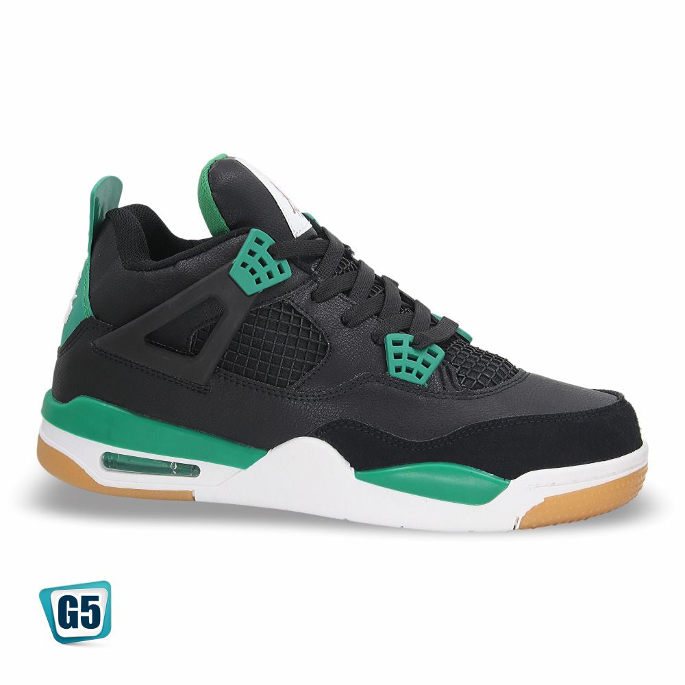 CALZADO URBANO REPLICA AIR JORDAN MOD. R4YM COLOR BLACK GREEN