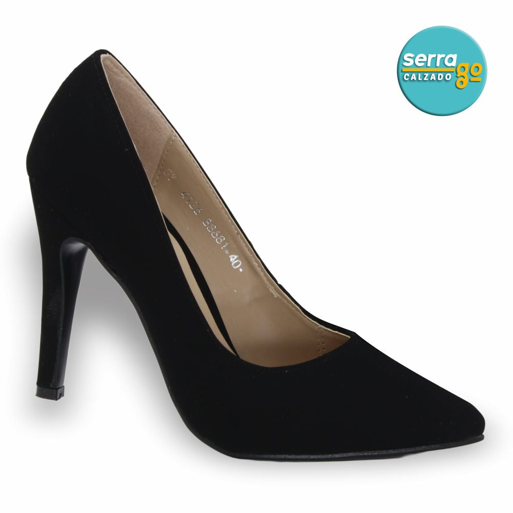 ZAPATILLA DE TACÓN ALTO MOD. 27063 COLOR BUCK NEGRO