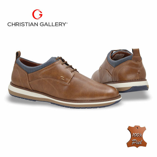 Zapato Formal de Piel mod. 6202-2 color Brandy
