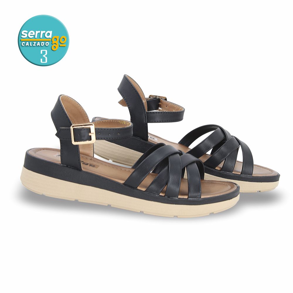SANDALIA PLATAFORMA DAMA ESTILO 225 COLOR NEGRO