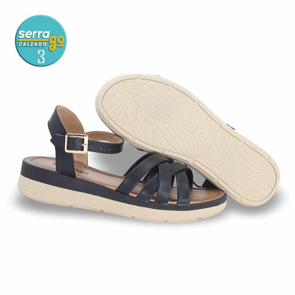 SANDALIA PLATAFORMA DAMA ESTILO 225 COLOR NEGRO