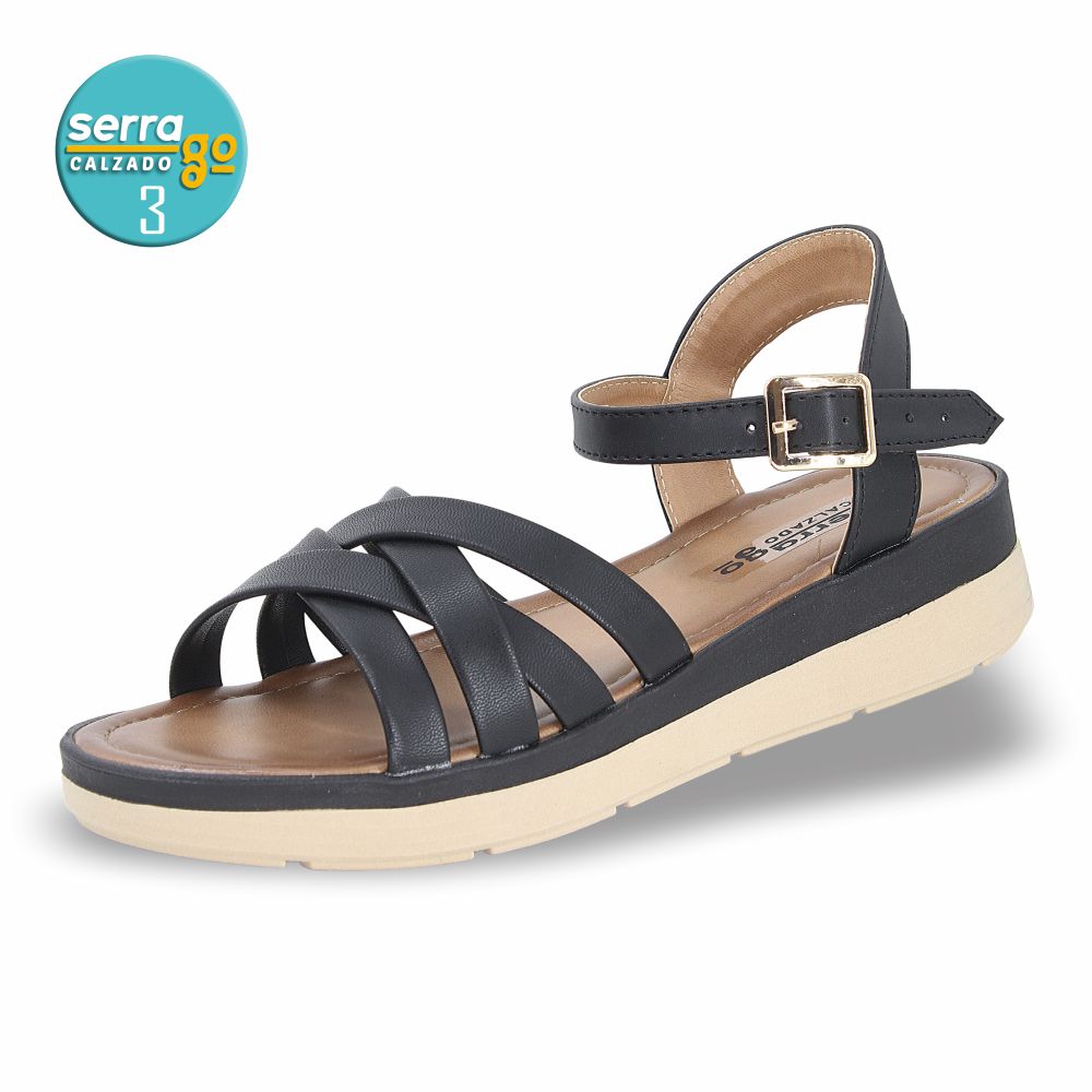 SANDALIA PLATAFORMA DAMA ESTILO 225 COLOR NEGRO