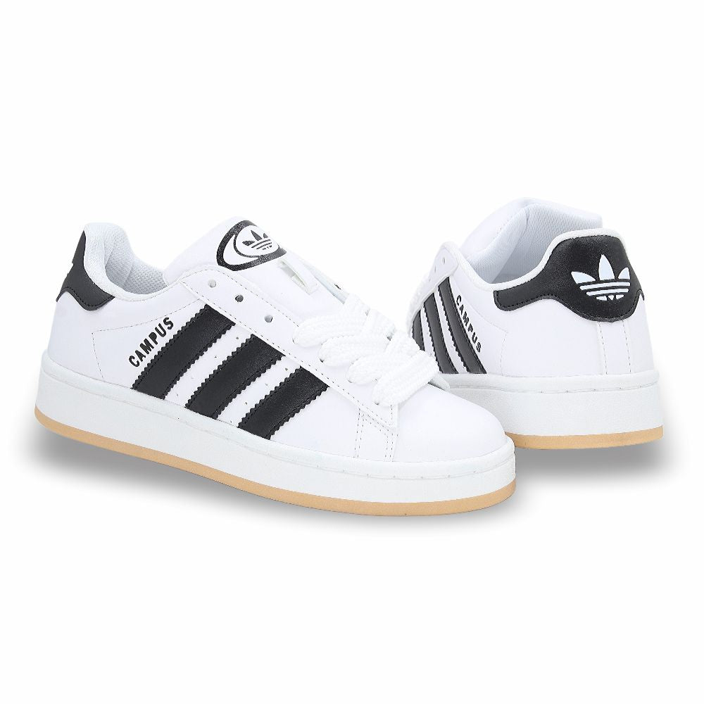 Tenis Campus L21 Urbano color Blanco con Franjas Negras