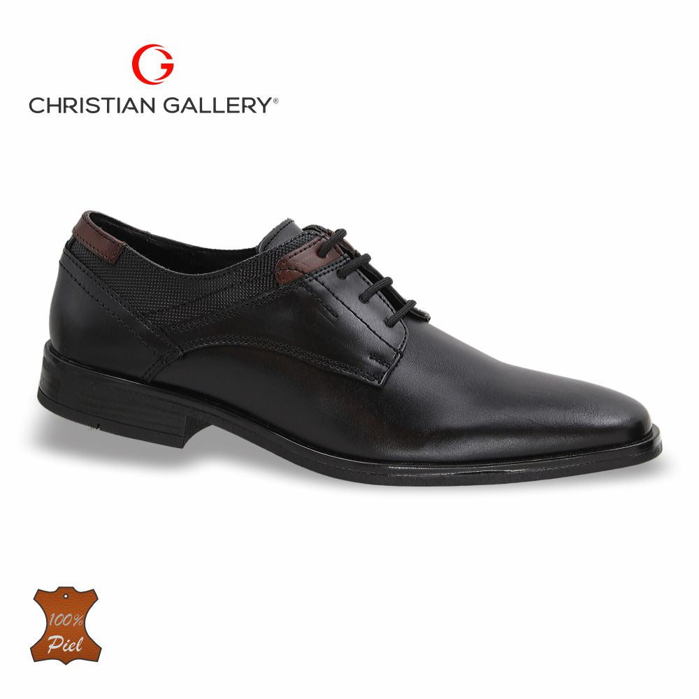 Zapato Formal de Piel mod. 4662-2PG color negro – Christian Gallery