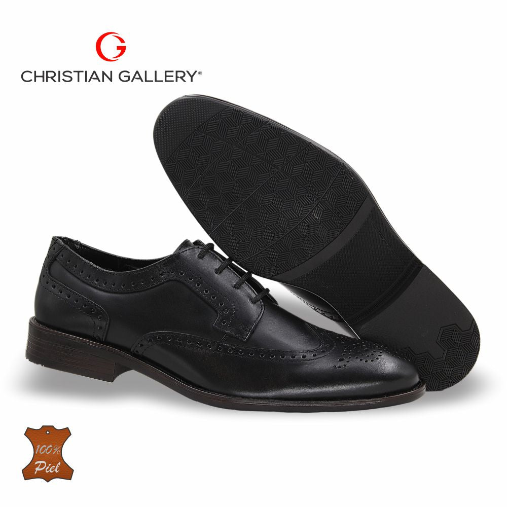 Zapato Formal de Piel mod. 3008-M color negro – Christian Gallery