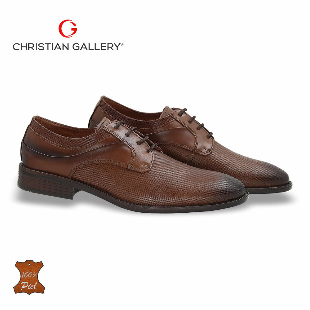 ZAPATO FORMAL DE PIEL MOD. 3024-1 COLOR TABACO