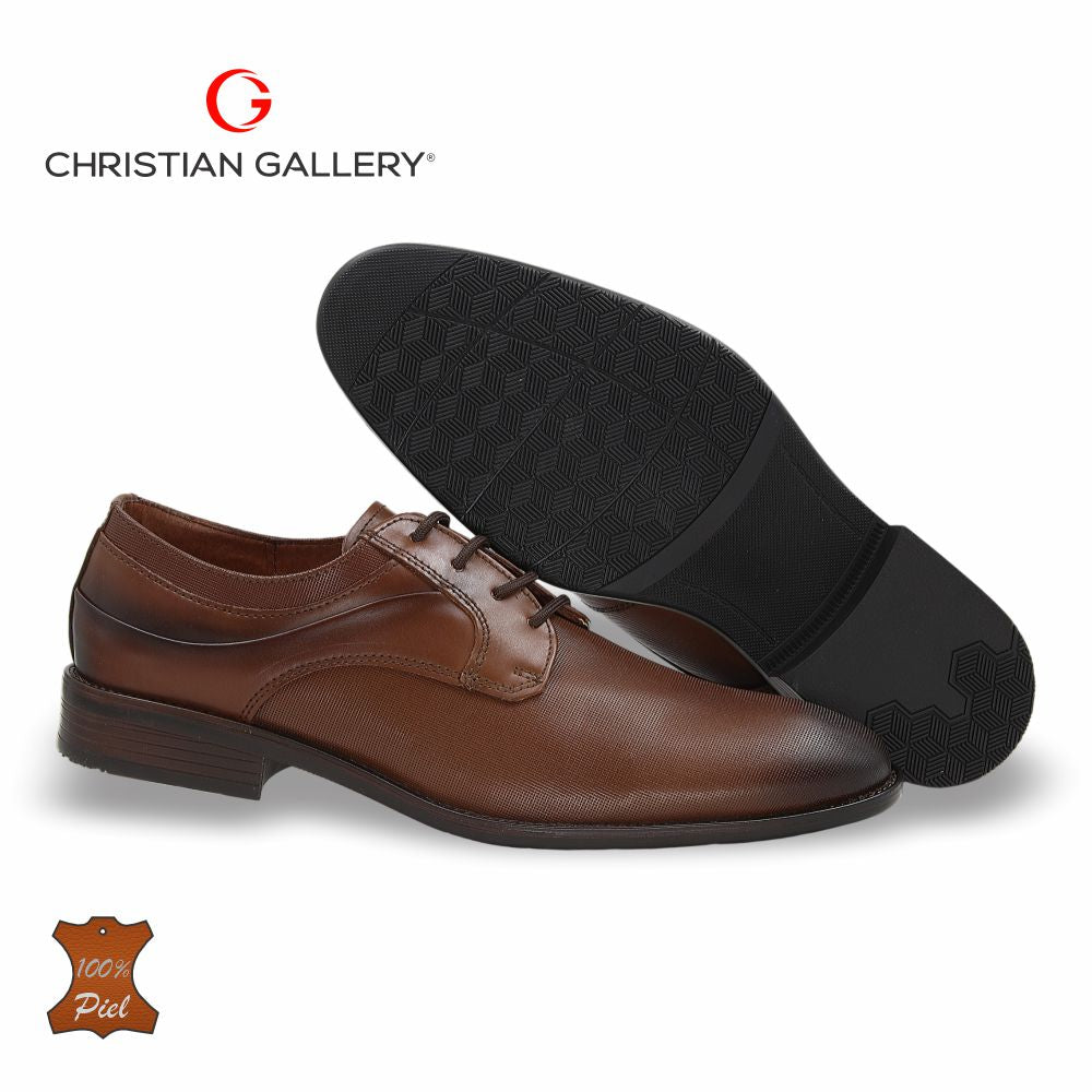 ZAPATO FORMAL DE PIEL MOD. 3024-1 COLOR TABACO