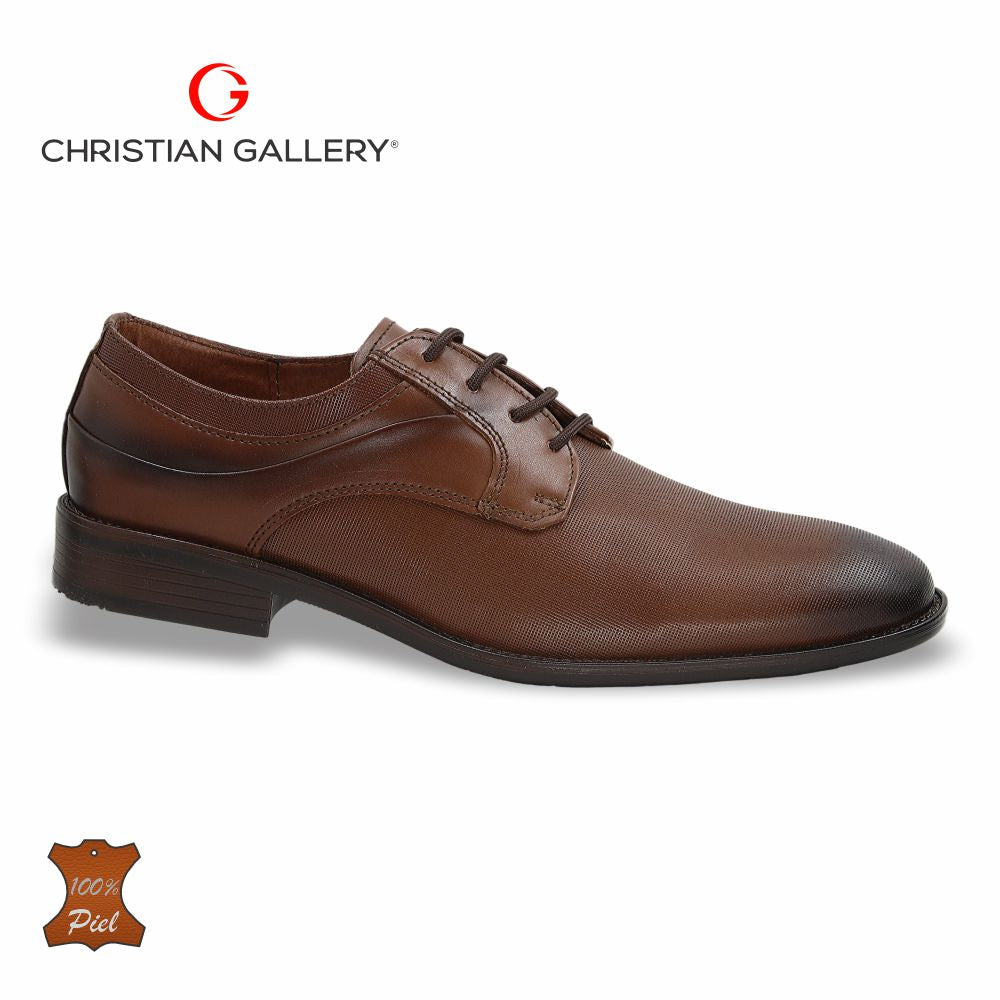 ZAPATO FORMAL DE PIEL MOD. 3024-1 COLOR TABACO