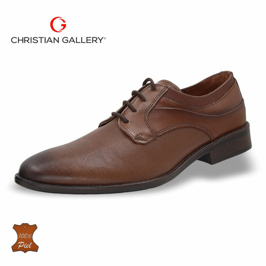 ZAPATO FORMAL DE PIEL MOD. 3024-1 COLOR TABACO