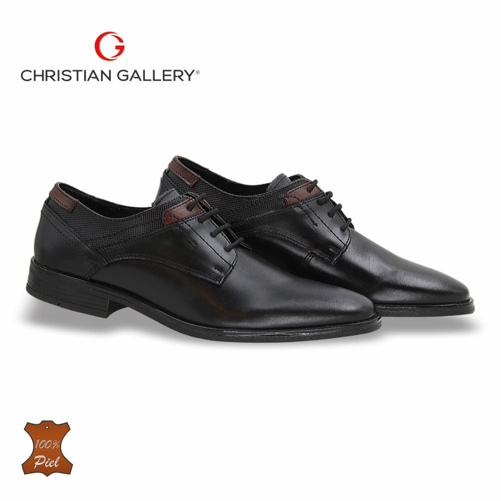 Zapato Formal de Piel mod. 4662-2PG color negro – Christian Gallery