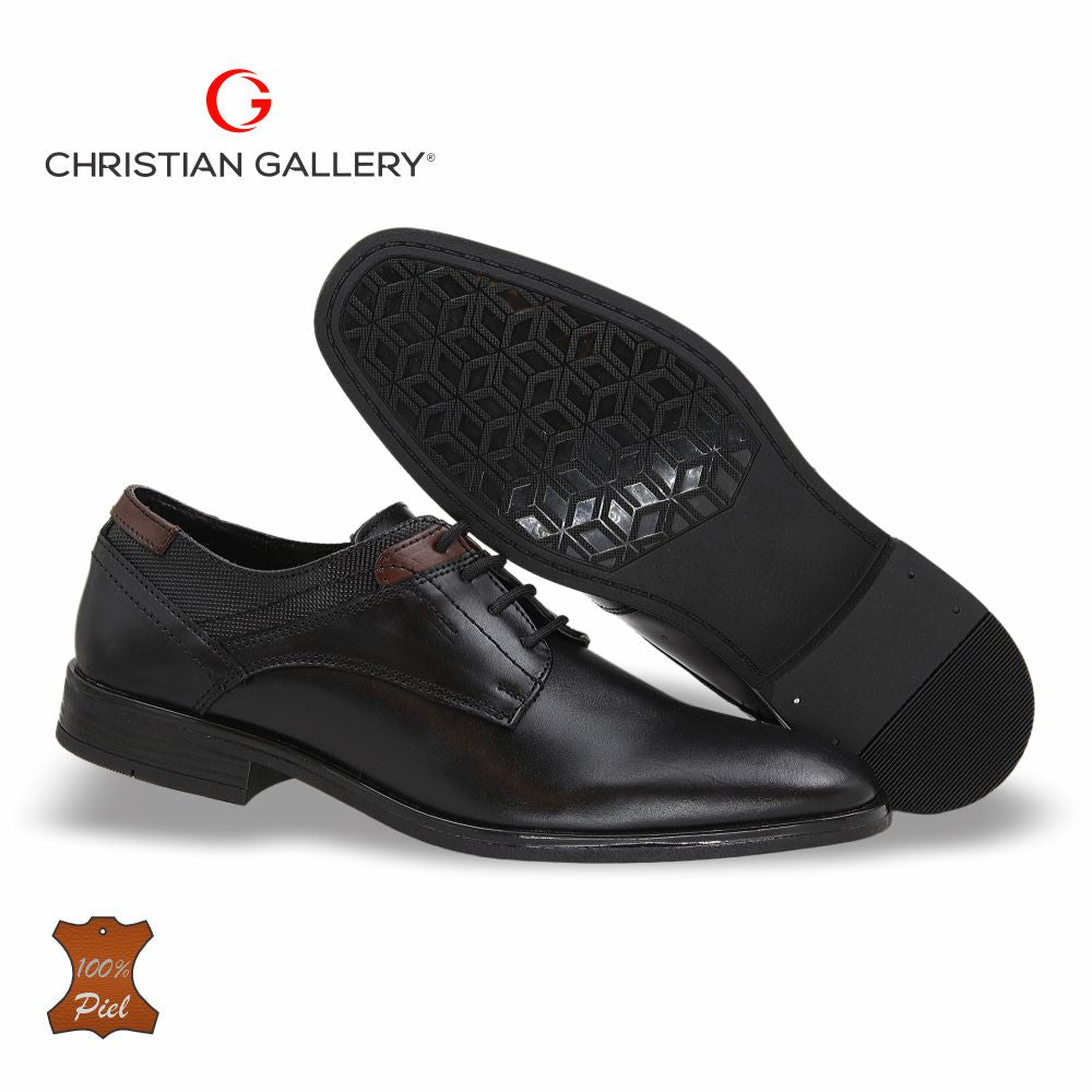 Zapato Formal de Piel mod. 4662-2PG color negro – Christian Gallery
