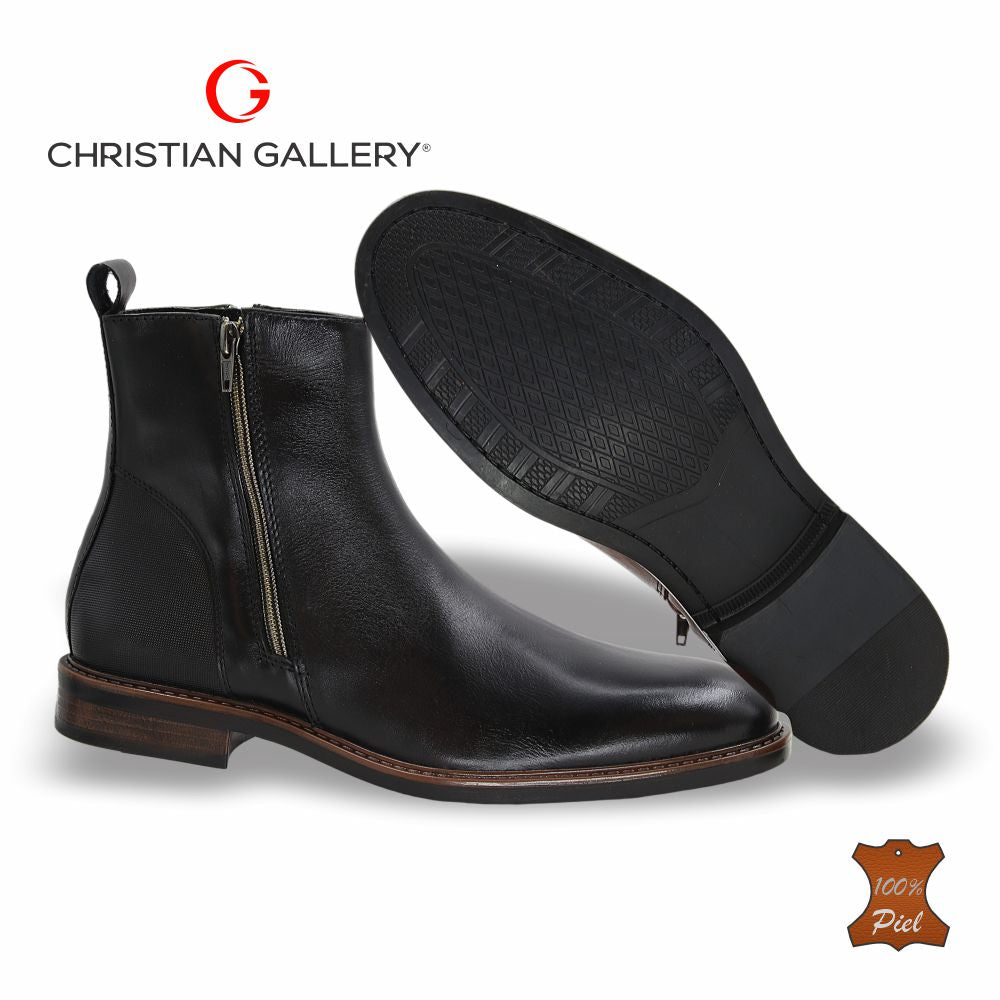 Zapato Formal media bota de Piel mod. 2660 color Negro – Christian Gallery