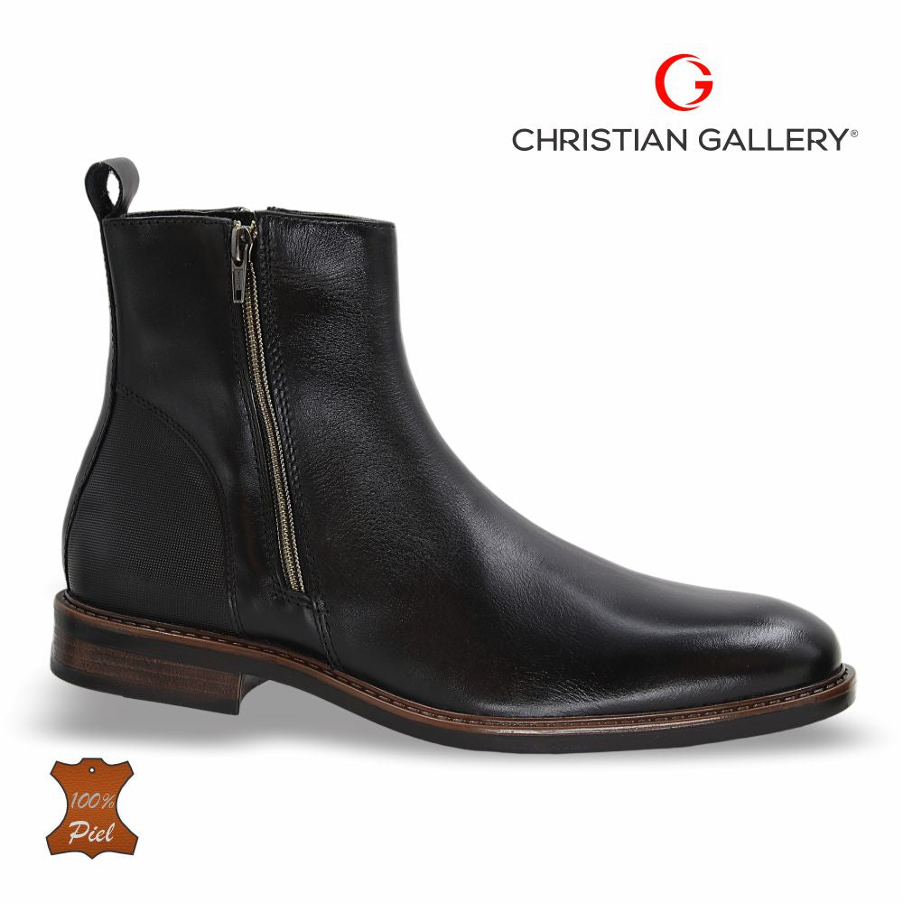 Zapato Formal media bota de Piel mod. 2660 color Negro – Christian Gallery