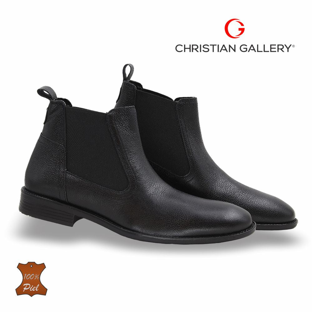 Zapato Formal media bota de Piel mod. 3018 color Negro – Christian Gallery