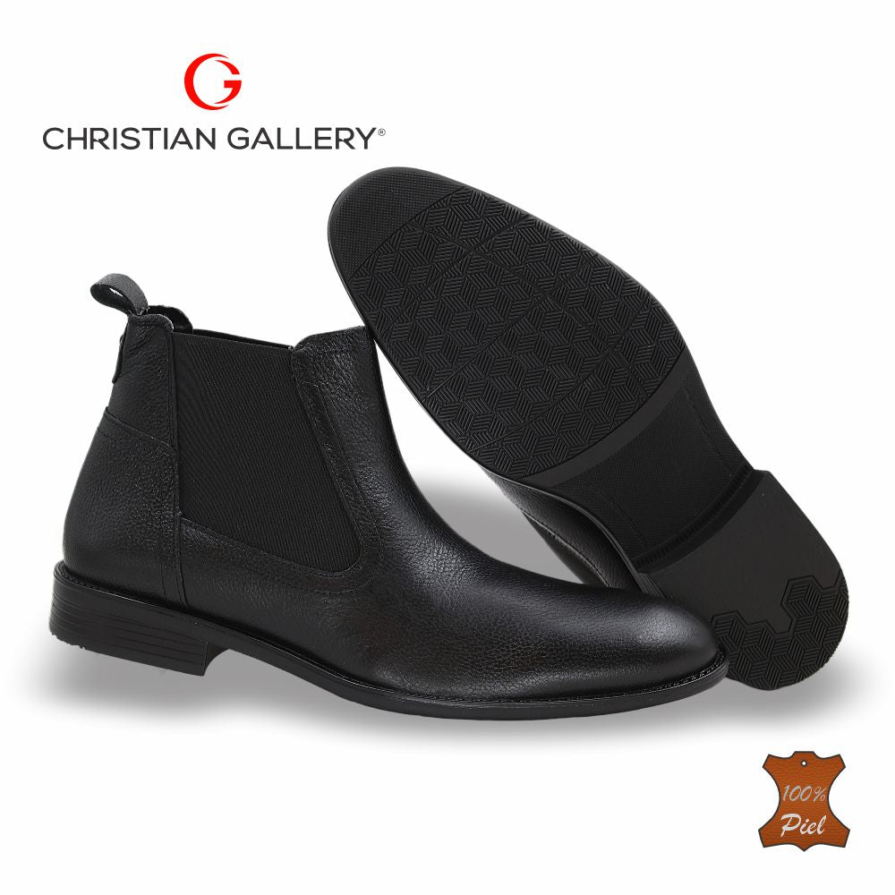 Zapato Formal media bota de Piel mod. 3018 color Negro – Christian Gallery