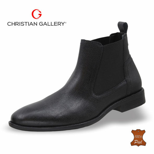 Zapato Formal media bota de Piel mod. 3018 color Negro – Christian Gallery