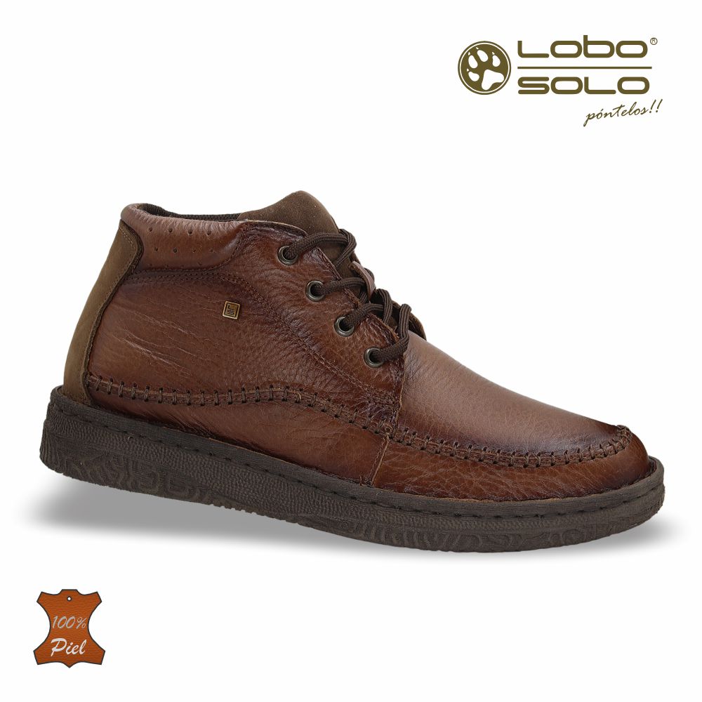 Zapato Formal media bota de Piel mod. 7242 color Camel – LOBO SOLO