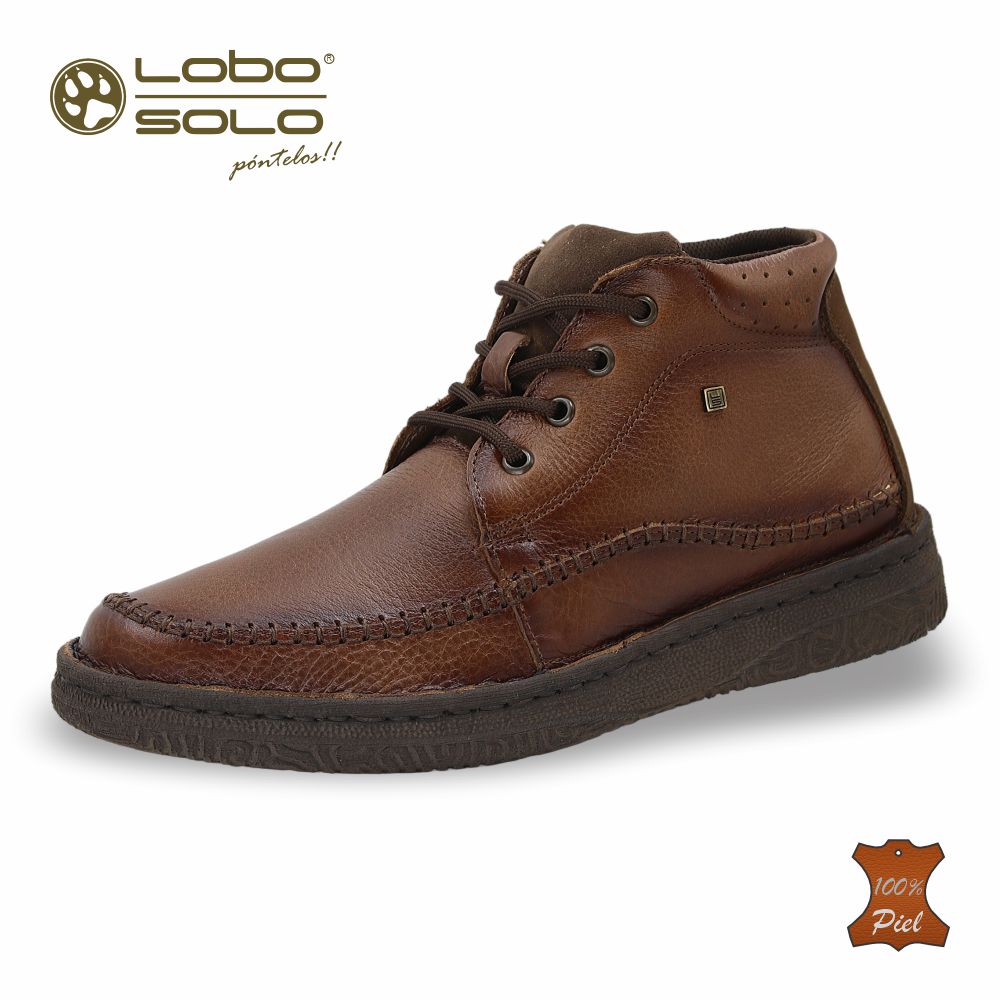 Zapato Formal media bota de Piel mod. 7242 color Camel – LOBO SOLO