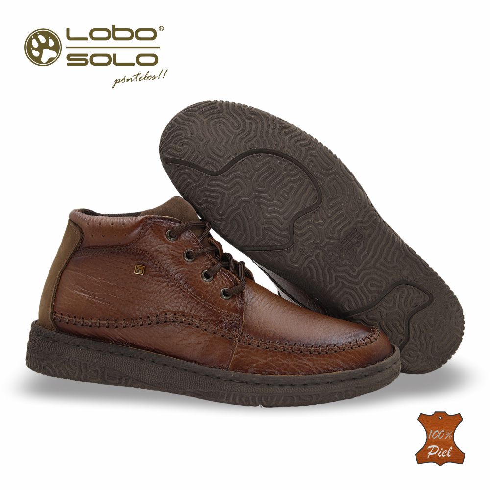 Zapato Formal media bota de Piel mod. 7242 color Camel – LOBO SOLO