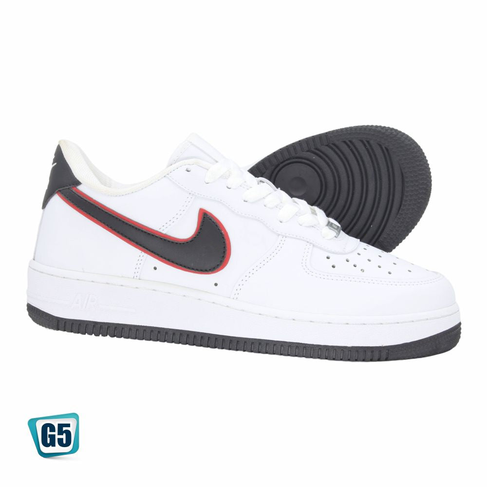 CALZADO URBANO MOD. AF1MA COLOR BLANCO/NEGRO/ROJO