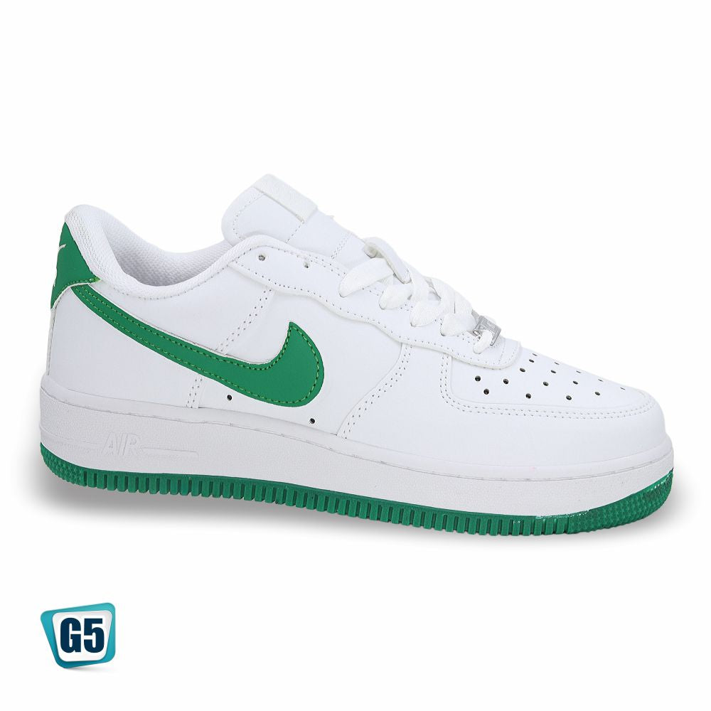 CALZADO URBANO REP NIK AIR FORC AF1MA COLOR BLANCO VERDE