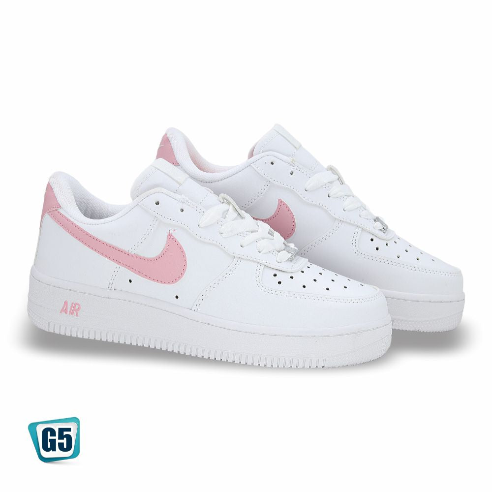 CALZADO URBANO REP NIK AIR FORC AF1MA COLOR BLANCO ROSA