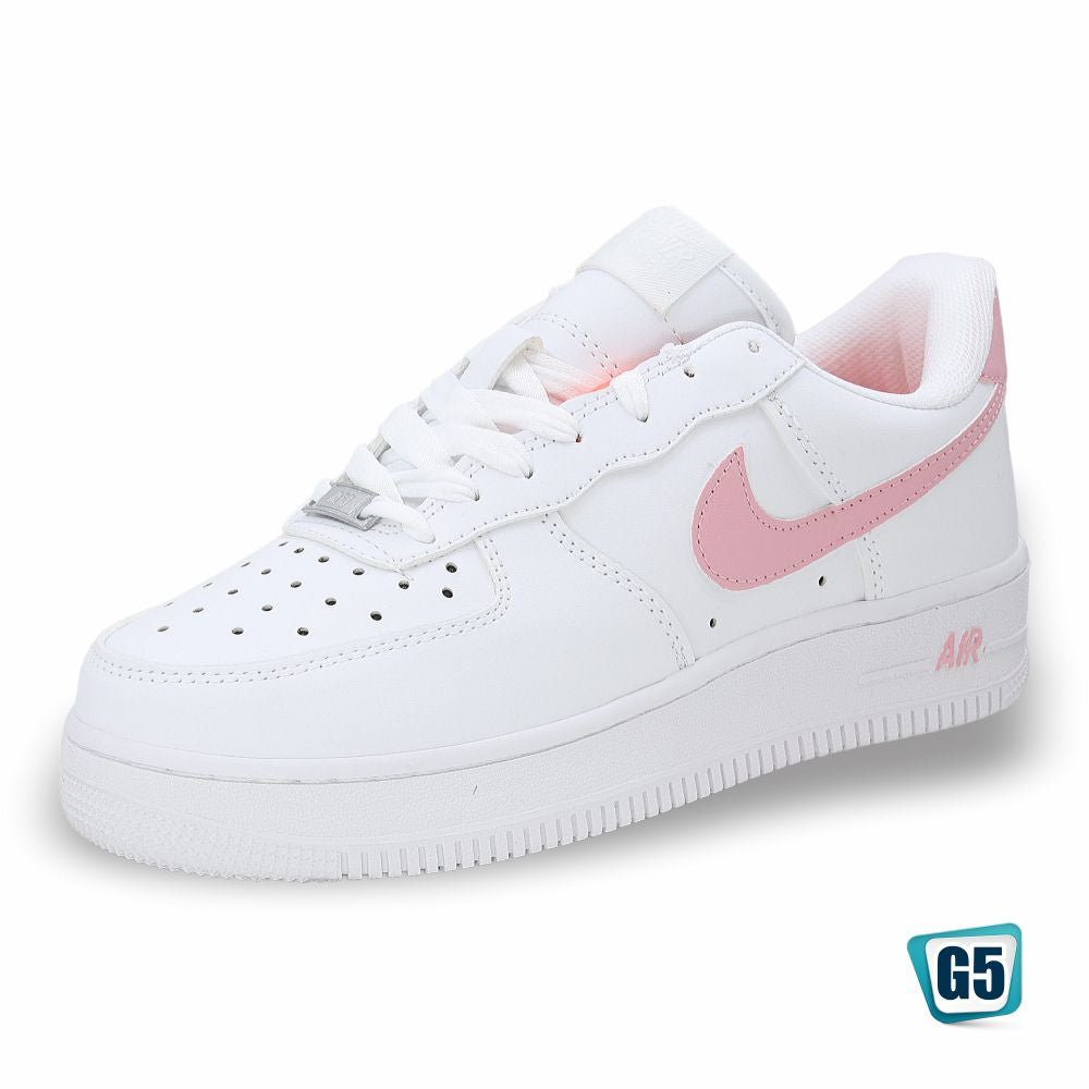 CALZADO URBANO REP NIK AIR FORC AF1MA COLOR BLANCO ROSA