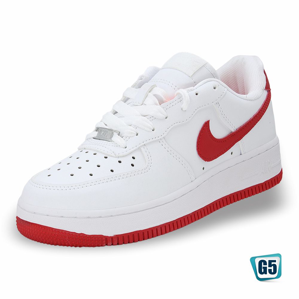 CALZADO URBANO REP NIK AIR FORC AF1MA COLOR BLANCO ROJO