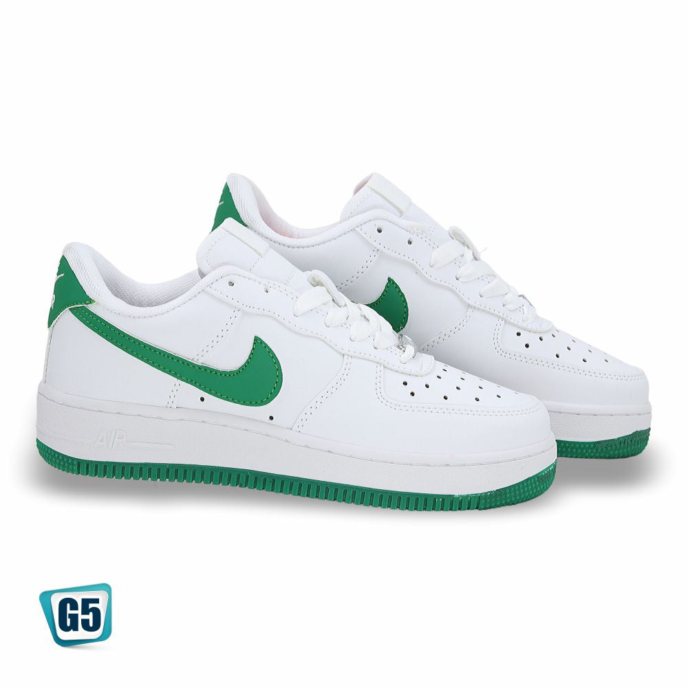 CALZADO URBANO REP NIK AIR FORC AF1MA COLOR BLANCO VERDE