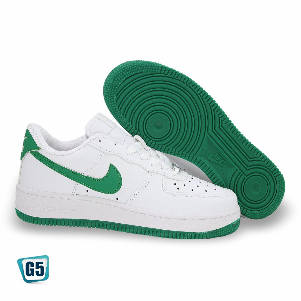 CALZADO URBANO REP NIK AIR FORC AF1MA COLOR BLANCO VERDE