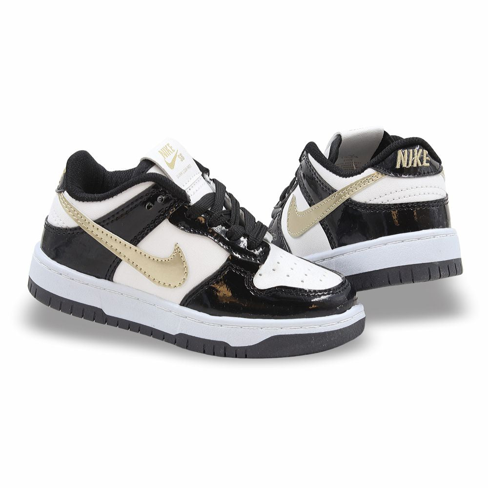 CALZADO URBANO REPLICA NIK DUNKC EST. 6000G COLOR CH NEGRO BLANCO ORO